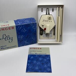 Vintage Singer Deluxe Monogrammer Slant Needle Zig Zag Guides Manual